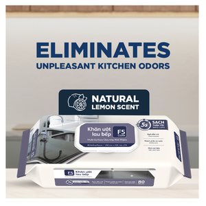 F5 Clean Kitchen Wet Wipes Heavy Duty Degreasing Non-Woven Kitchen Cleaning Wipes Eco-Friendly Disposable Cleaning Cloths - Product Image 6