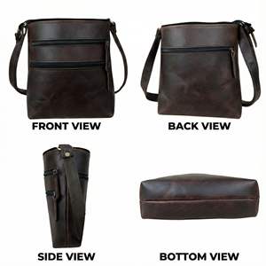 Petit sac hobo en cuir véritable pour femme – Sac à bandoulière en cuir de buffle durable et léger - Product Image 2