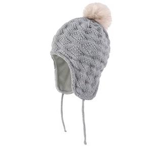 Gorro de Invierno de Acrílico Gris Tejido a Mano con Diseño Jacquard, Transpirable, Impermeable y con Orejeras Ajustables para Niños, Estilo Casual para Exteriores - Product Image 1