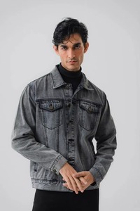 Custom Made Men's <b>Long</b> Stretch <b>Denim</b> <b>Jacket</b> Men Jean <b>Jacket</b> Cotton Blue Winter Plain <b>Denim</b> <b>Jacket</b> for Men Plus Size - Product Image 5