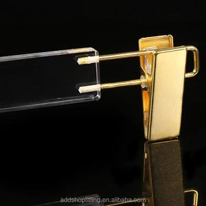 Astrid 32 cm Cintres à pinces dorées en acrylique transparent pour jupes, pantalons et vêtements - Product Image 4