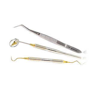Ensemble d'examen dentaire 3 pièces, kit de diagnostic de base avec étui de stérilisation, manuel professionnel en acier inoxydable - Product Image 5