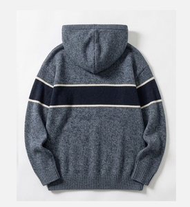 Sweat-shirts décontractés en tissu jersey épais tricoté pour hommes, coupe droite, épaules tombantes, en coton lourd, chauds pour l'hiver, vente en gros - Product Image 6