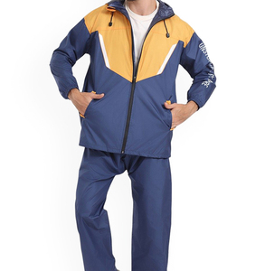 OEM Men's Professional High Quality Windbreaker Suit Waterproof Hooded Jacket And Pants Set For Outdoor Travel - Product Image 3