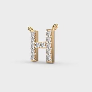 Elegante Colgante de Letra M en Oro con Diamante, Inicial H, Joyería Personalizada para Mujer - Product Image 3