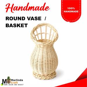 VASO REDONDO DE RATÁN 8 HANDICRAFT - Product Image 1