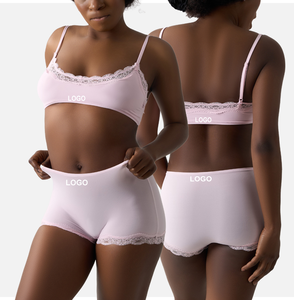 Ensembles de lingerie de yoga sans couture en dentelle SK1225&SK1226-4 pour femmes, ensembles sexy de soutien-gorge et culotte 2 pièces, bralette triangle - Product Image 1