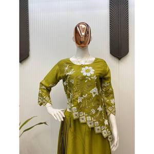 Indo-Western Trending Party Wear with Sequence Embroidery Crepe Fabric - Product Image 3