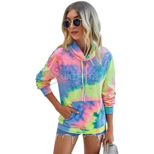 Sweats à capuche pour femmes décontracté à manches longues cravate teinture haut pull avec poches Designer personnalisé sweats à capuche pour femmes Styles exclusifs - Product Image 1