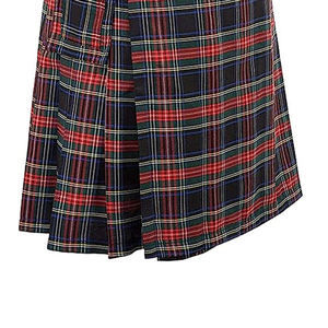 Kilt écossais pour homme, plissé, à carreaux, contrasté, en laine - Product Image 6