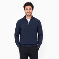 Pull décontracté en coton à col demi-zip et manches raglan Gingtto avec logo personnalisé