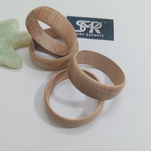Unfinished Natural Wood Bangle Beech Wood Bracelet Round <b>Blank</b> Polished Craft Jewelry <b>Ring</b> - Product Image 2
