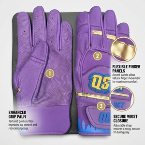 Gants de frappe de baseball personnalisés, gants de frappe de softball respirants en maille pour jeunes, avec poignet réglable pour l'entraînement en équipe - Product Image 4
