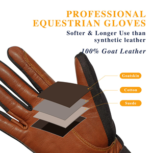 Gants d'équitation de haute qualité, design personnalisé, nouvelle arrivée, en cuir, pour tous types d'équitation, antidérapants. - Product Image 3