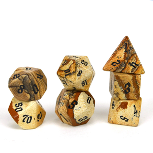 High quality stone <b>dice</b> crystal Petrified jasper crystal reiki healing gemstones Engraved custom <b>dice</b> <b>set</b> Vikings - Product Image 5