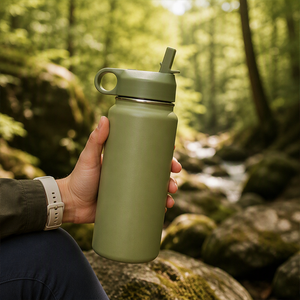 With Straw Lid 12oz 16oz 18oz 22oz 25oz 32oz 40oz Vacuum Stainless Steel Water <b>Bottle</b> - Product Image 5