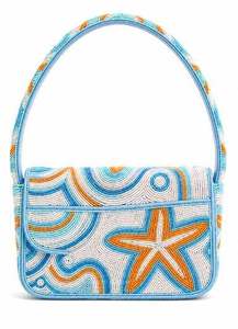 Pochette en verre perlé fait main motif étoile de mer, moderne, durable, avec fermeture à bouton, sac à main de luxe pour femme thème plage, OEM ODM Vente en gros - Product Image 4