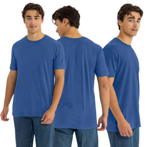 T-shirt à manches courtes pour homme, col rond, coupe classique, couleur unie, 100% coton jersey, sérigraphie, écologique, marron orange - Product Image 2