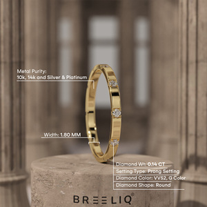 14K <b>Gold</b> Bezel <b>Set</b> Lab Grown Diamond <b>Ring</b> Minimalist Eternity Band Dainty Stackable Wedding <b>Ring</b> for Women - Product Image 2