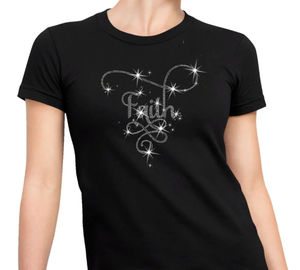 Camiseta de Algodón de Alta Calidad con Estampado de Letras de Jesús y Diamantes, Estilo Casual, Ecológica, Personalizable, Transpirable, para Mujer - Product Image 1