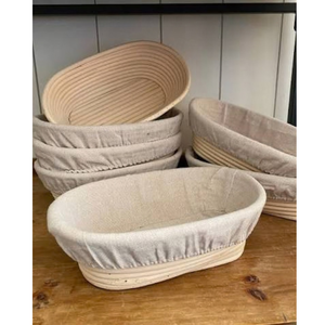 BEST SELLER Sustainable Rattan Flexible Bread Bowl Full <b>Set</b> Mold Natural <b>Baking</b> Tool Dishwasher & Oven Safe Cake 40x25cm - Product Image 3