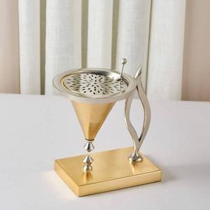 Brûleur d'encens Bakhoor moderne en métal avec support, brûleur d'oud arabe, porte-encens au charbon de bois, décoration parfumée pour la maison - Product Image 6