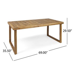 Tavolo da Pranzo in Legno di Acacia 175 cm per Esterni con Finitura Naturale Sabbiata - Product Image 6