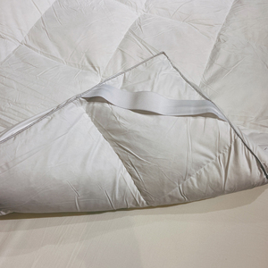 Surmatelas matelassé rafraîchissant en microfibre 400TC, blanc uni, toutes saisons, pour usage domestique, lavable en machine - Product Image 4