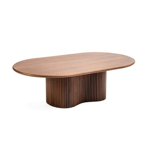 Modern Eco-Friendly Durable <b>Wood</b> Coffee <b>Table</b> Traditional Design Handmade Living Room Furniture Oval <b>Top</b> <b>Solid</b> <b>Wood</b> Base - Product Image 2