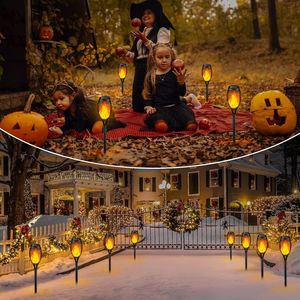 Solar Garden Lights Flickering Flame <b>Torch</b> Light for Outdoor Halloween Decor <b>Waterproof</b> Solar Outdoor Lighting - Product Image 2