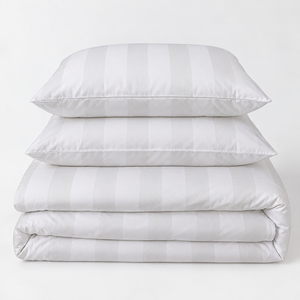 Parure de lit en satin rayé pour hôtel, T-250, 100% coton, tissé uni, respirant, toutes saisons, style simple, usage domestique - Product Image 5