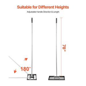 Niveleur de sol en acier au carbone résistant à la rouille avec poignée 78 et plaque de sol 17x10, 5 réglages de hauteur - Product Image 4