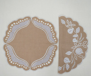 Custom Embroidered Linen Napkin Scalloped Edge Natural Flax Linen <b>Table</b> Luxury Handmade <b>Dining</b> <b>Table</b> Linen Wedding Decoration - Product Image 3