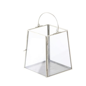 Lanterne en acier inoxydable doré, verre cannelé moderne, porte-bougie décoratif pour centre de table de mariage et accents de décoration intérieure - Product Image 4