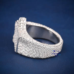 Anillo de plata con diamantes de imitación estilo hip hop RTS para hombre y mujer, probado con el probador de diamantes D VSS, joyería personalizada. - Product Image 3