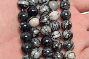 Cuentas de Jaspe Negro Seda de Piedra, Grado AAA, Gema Natural Genuina, Cuentas Sueltas Redondas de 4MM, 6MM, 8MM, 10MM, 12MM, Opciones de Lote a Granel - Product Image 4