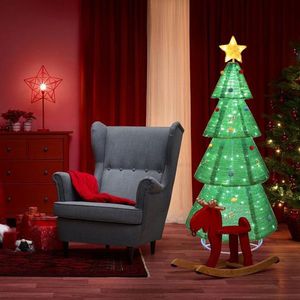 Guirlande lumineuse télescopique pliable de 1,8 m (200 lumières) pour arbre de jardin, décoration de Noël, ampoule clignotante 10 %, 30 V 3,6 W, 200 lumières pour sapin de Noël - Product Image 3