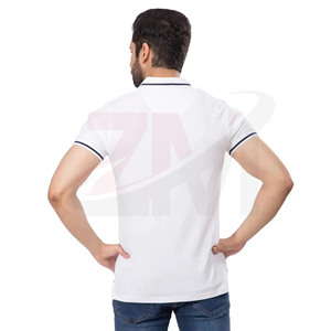 Camisetas Polo de Golf Cortas para Hombre de Alta Calidad al por Mayor, con Logotipo Bordado Personalizado, Color Sólido, Cuello de Solapa Tejido - Product Image 2