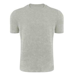 T-shirt en coton à manches courtes pour homme, coupe classique, col rond, couleur unie, jersey décontracté, respirant, séchage rapide, écologique - Product Image 2