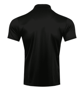 เสื้อโปโลแขนสั้นสีดำสำหรับผู้ชาย ผ้าถัก แห้งเร็ว ดีไซน์สปอร์ต ทรงปกติ สีพื้น ติดกระดุมด้านหน้า - Product Image 2