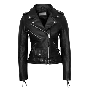High Quality ODM OEM Customized Ladies Genuine Cowhide Leather Moto <b>Jacket</b> Brando Style <b>Slim</b> <b>Fit</b> Thick Leather Private Label - Product Image 4