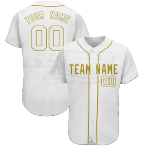 Camiseta de Béisbol Personalizada para Hombre, Color Azul Marino y Dorado, Nombre del Equipo Personalizado, Manga Corta, Absorbe la Humedad, Corte Regular, Uniforme para Adultos - Product Image 3