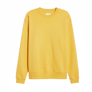 เสื้อสเวตเชิ้ตคอกลมสีเหลืองแบบยูนิเซ็กซ์ ทรงปกติ สีพื้น ผ้าเฟรนช์เทอร์รี่ถัก แขนยาว สวมใส่สบายในฤดูใบไม้ร่วง - Product Image 1
