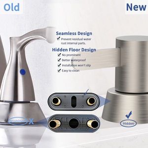 Rubinetto per lavabo da bagno RV a 3 fori con 2 maniglie, finitura nichel spazzolato, per ricambi e accessori RV - Product Image 5