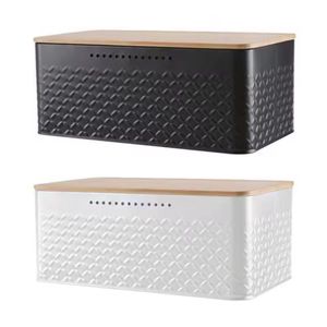 Caja de pan de bambú natural con tapa, contenedor de almacenamiento moderno para encimeras de cocina, para hogares y hoteles - Product Image 3