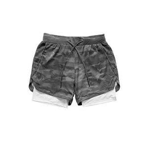 Custom Logo Men's Fitness Workout <b>Shorts</b> With Inner <b>Compression</b> <b>Shorts</b> - Product Image 1
