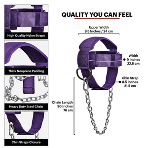 Arnés de Cabeza Unisex Antideslizante de Neopreno de Fabricación Profesional con Correas para Ejercicios de Cuello y Levantamiento de Pesas - Product Image 4