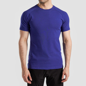Wholesale Customized Logo <b>Men's</b> High Quality Running T-Shirts Slim Fit <b>Half</b> <b>Sleeve</b> Spandex/Cotton Quick Dry Breathable - Product Image 2