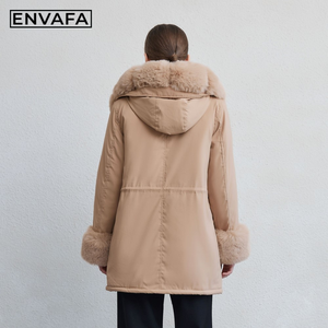<b>Women</b> Thick Warm Eco-Friendly Winter <b>Coat</b> <b>Hooded</b> Parka Faux <b>Fur</b> Long <b>Puffer</b> Jacket Windproof Outerwear Polyester Fashion - Product Image 2