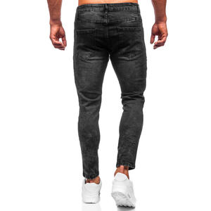 Jeans amples et droits pour hommes de qualité supérieure, délavés, personnalisés, en denim décontracté - Product Image 2